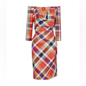 Vivienne Westwood VINTAGE BRAND NEW SS16 HARLEQUIN AMBER DRESS IT40 NWT